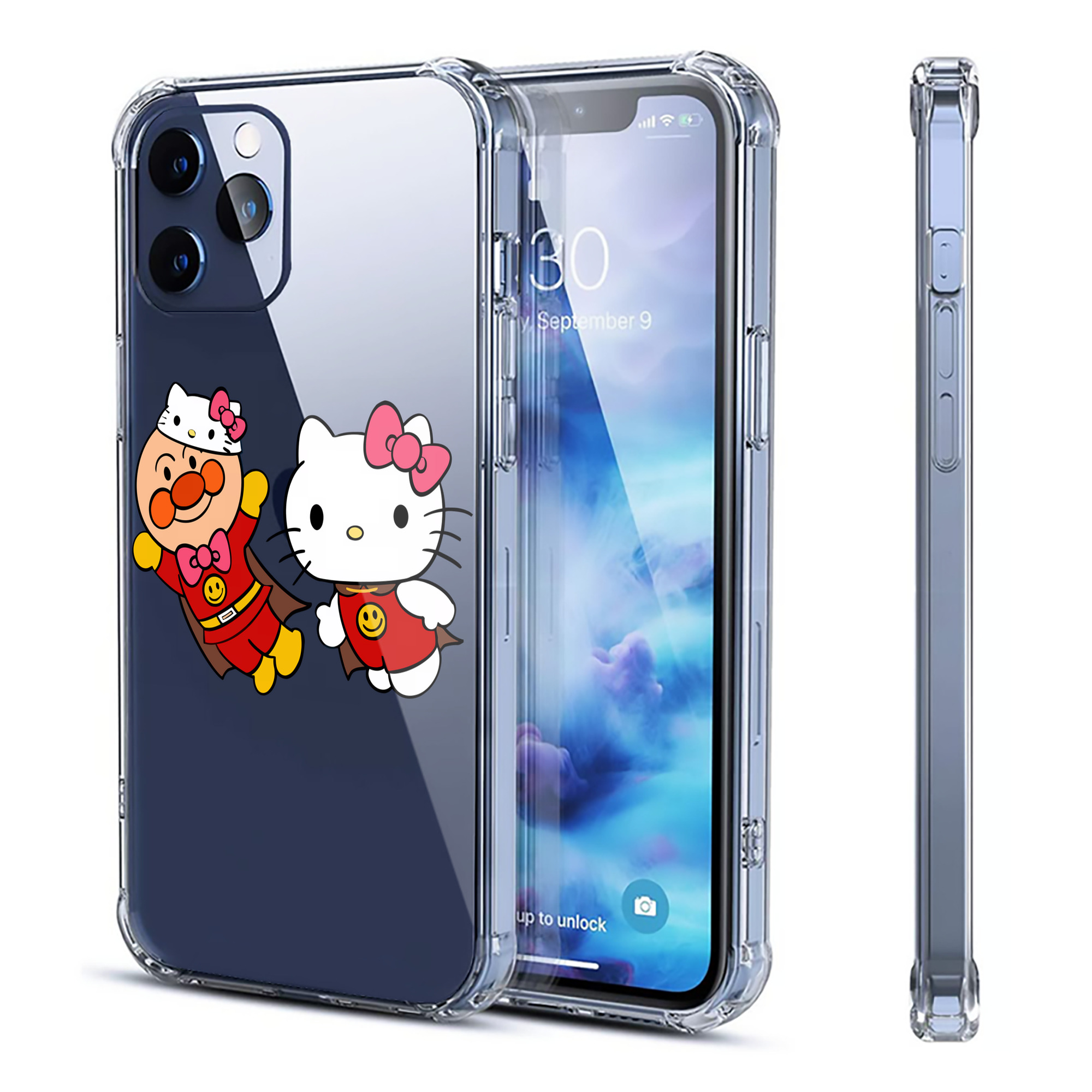 （画像用） アンパンマン Anpanman 【iPhone 12シリーズ対応】透明スマホケース（クリアソフトケース）